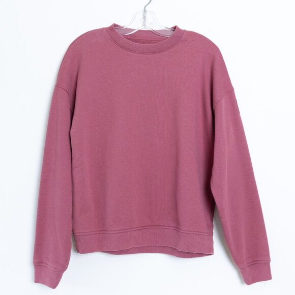 ALO Renown Heavyweight Crew Neck Pullover Sweatshirt Oversized Unisex Pink Small - Picture 2 of 9